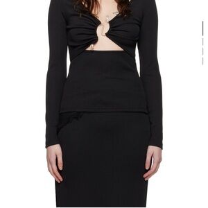 Christopher Esber Black Gathered Detail Top & Skirt set.